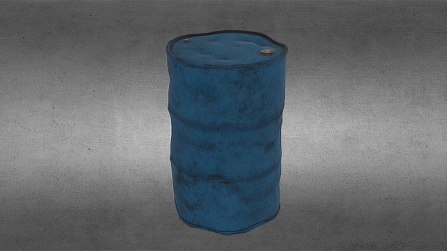 Dented Oil Barrel 3D Model