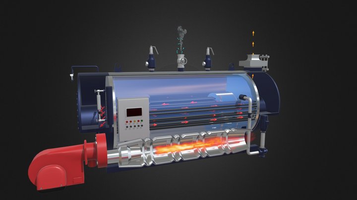 Caldera Animada 3D Model