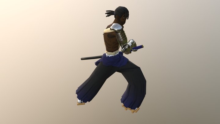 Mysterious Samurai Character 3D Model