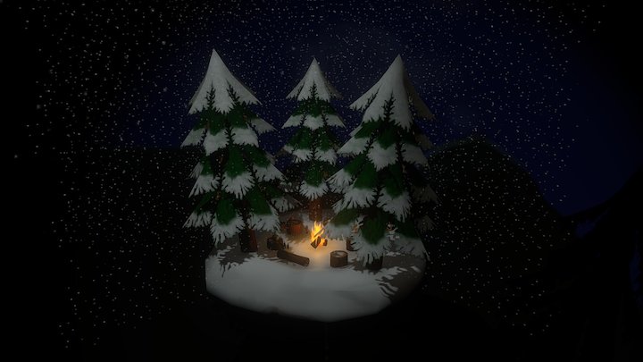 Snowy Campsite 3D Model