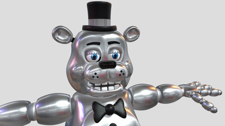 silver toy freddy 3D Model