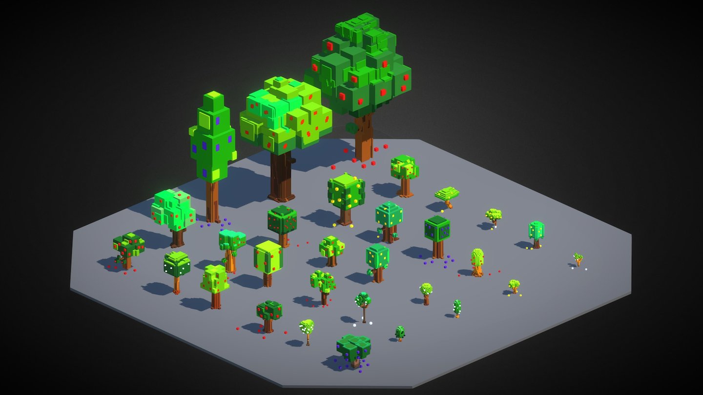 Low Poly Boxy-Stylized Trees #2
