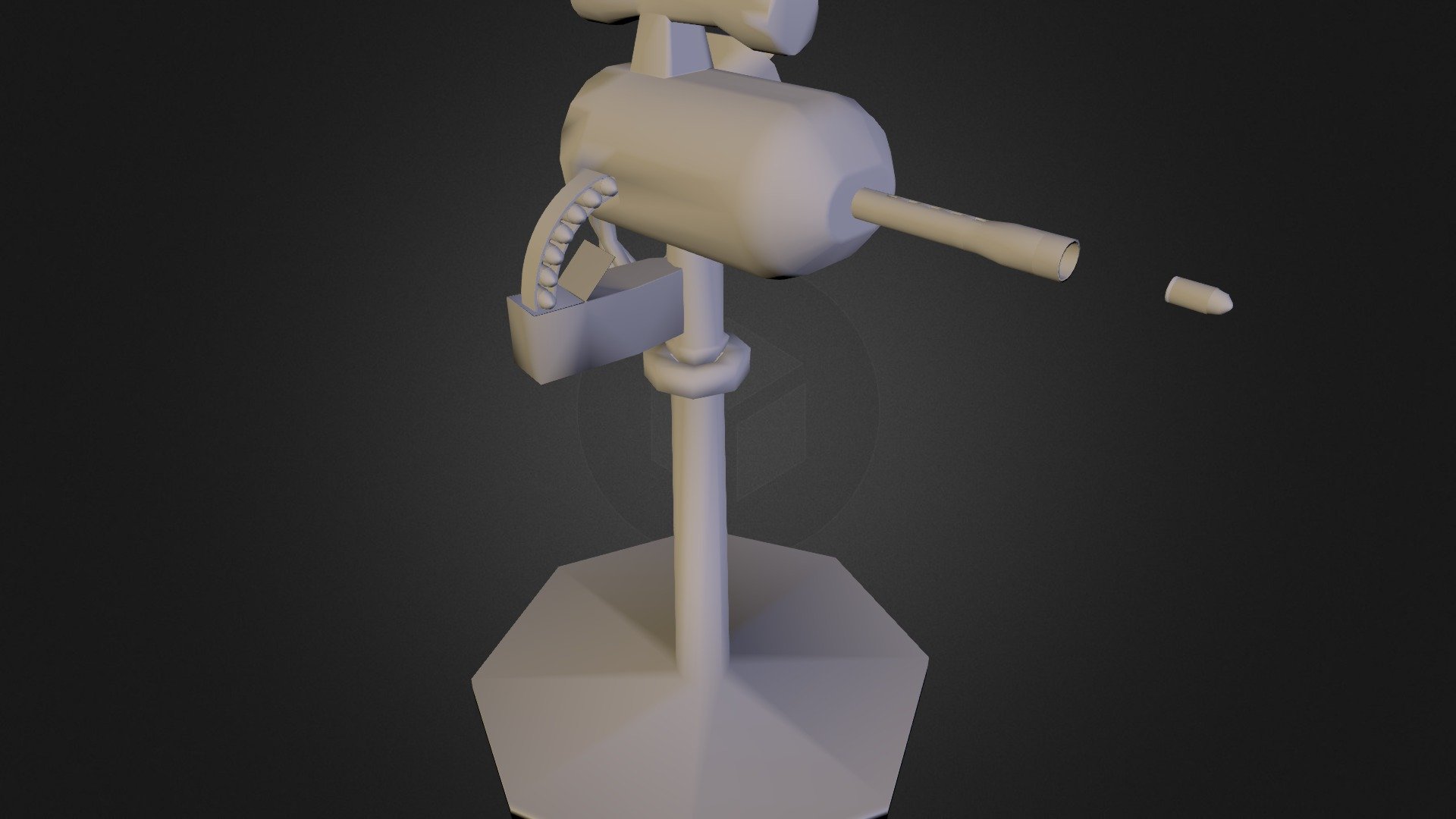 Machine Gun Low Poly Week 8 - 3D model by Richo [d14e03b] - Sketchfab