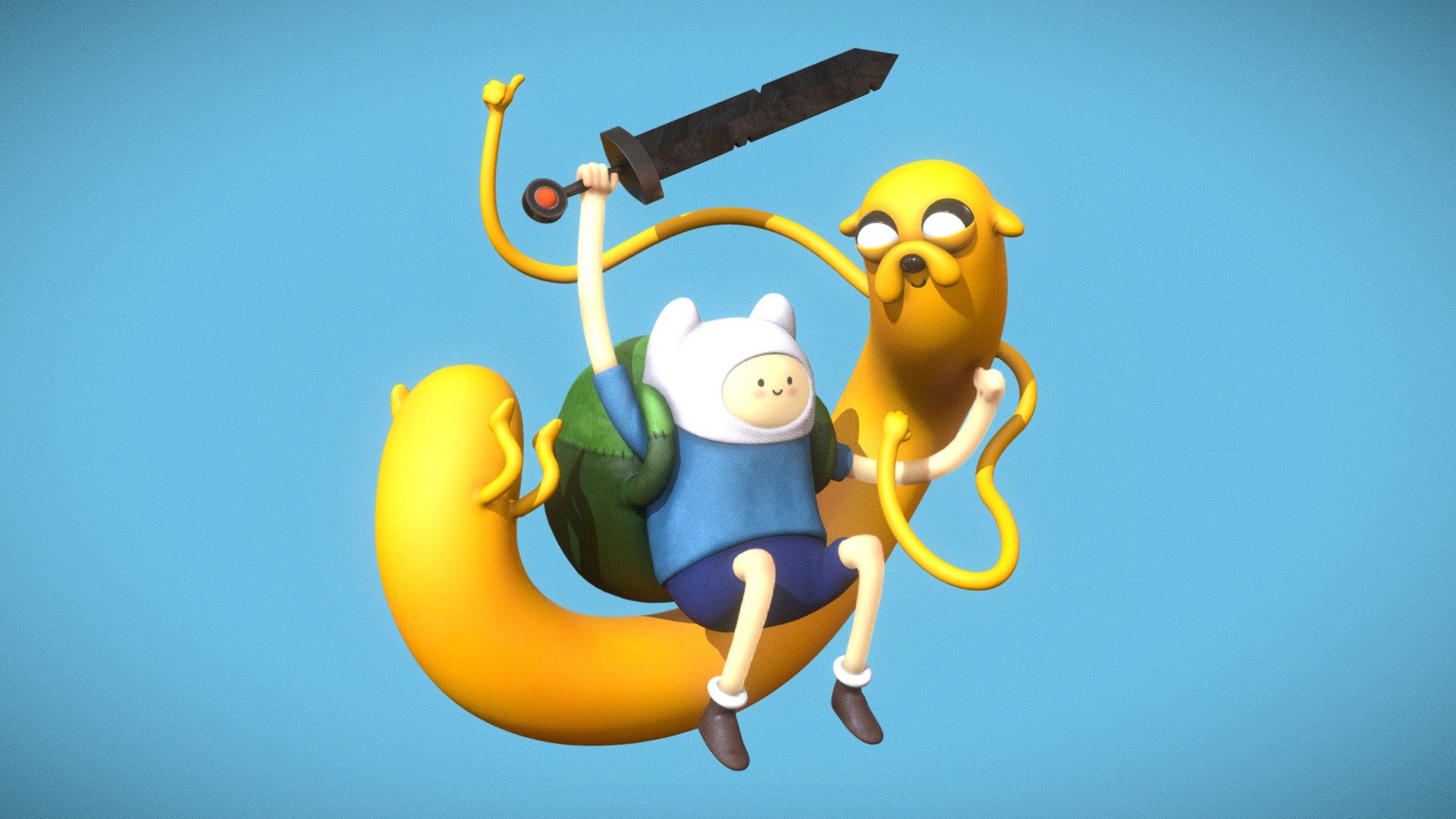 Finn the Human & Jake the Dog - 3D model by Mactatus [d14f5d8] - Sketchfab