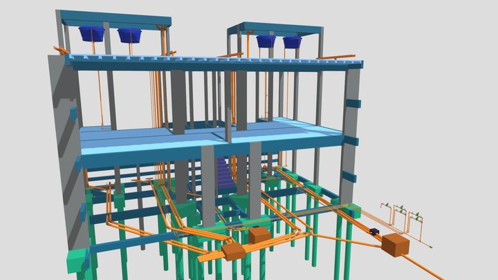 Hidrossanitário Salão Comercial 3D Model