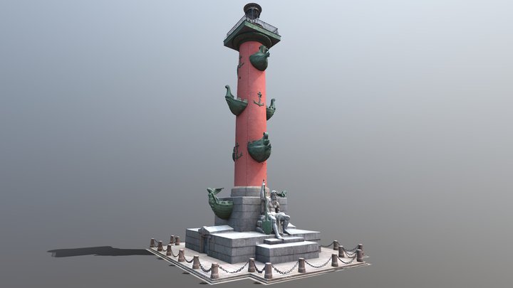Rostral column PBR 3D Model