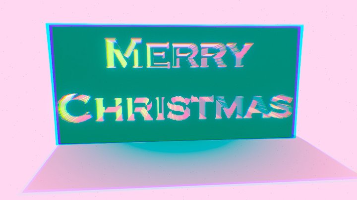 Merry Christmas sign engraved 3D Model