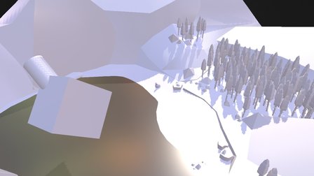 Low-Poly Abstract Lakeside 3D Model