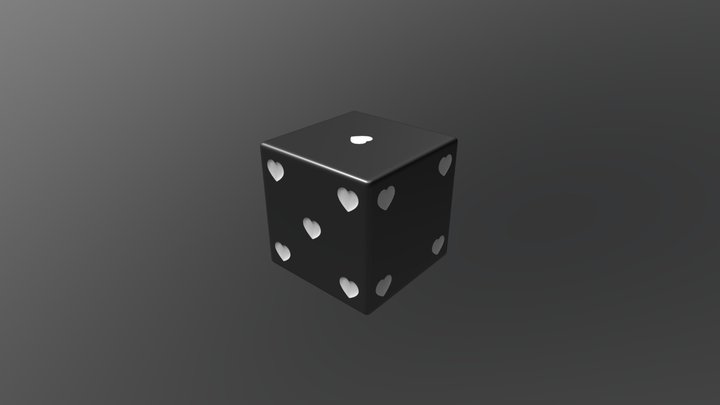 dice with heart 3D Model