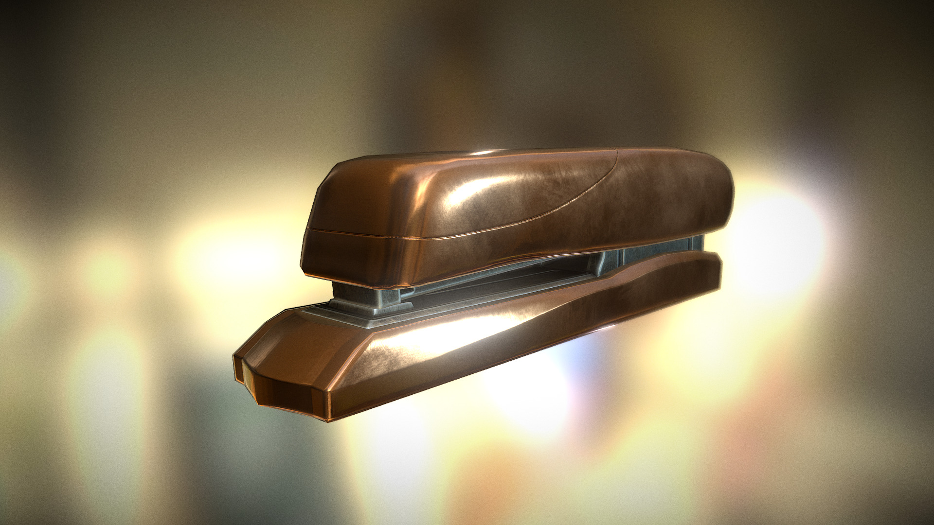 3D model Stapler Copper Version Lowpoly - This is a 3D model of the Stapler Copper Version Lowpoly. The 3D model is about a close-up of a light bulb.