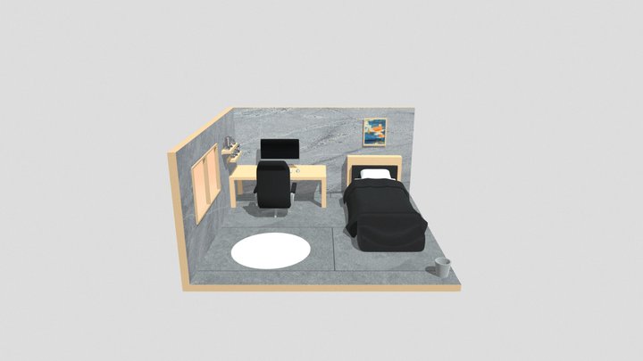 Minimalist Bedroom 3D Model