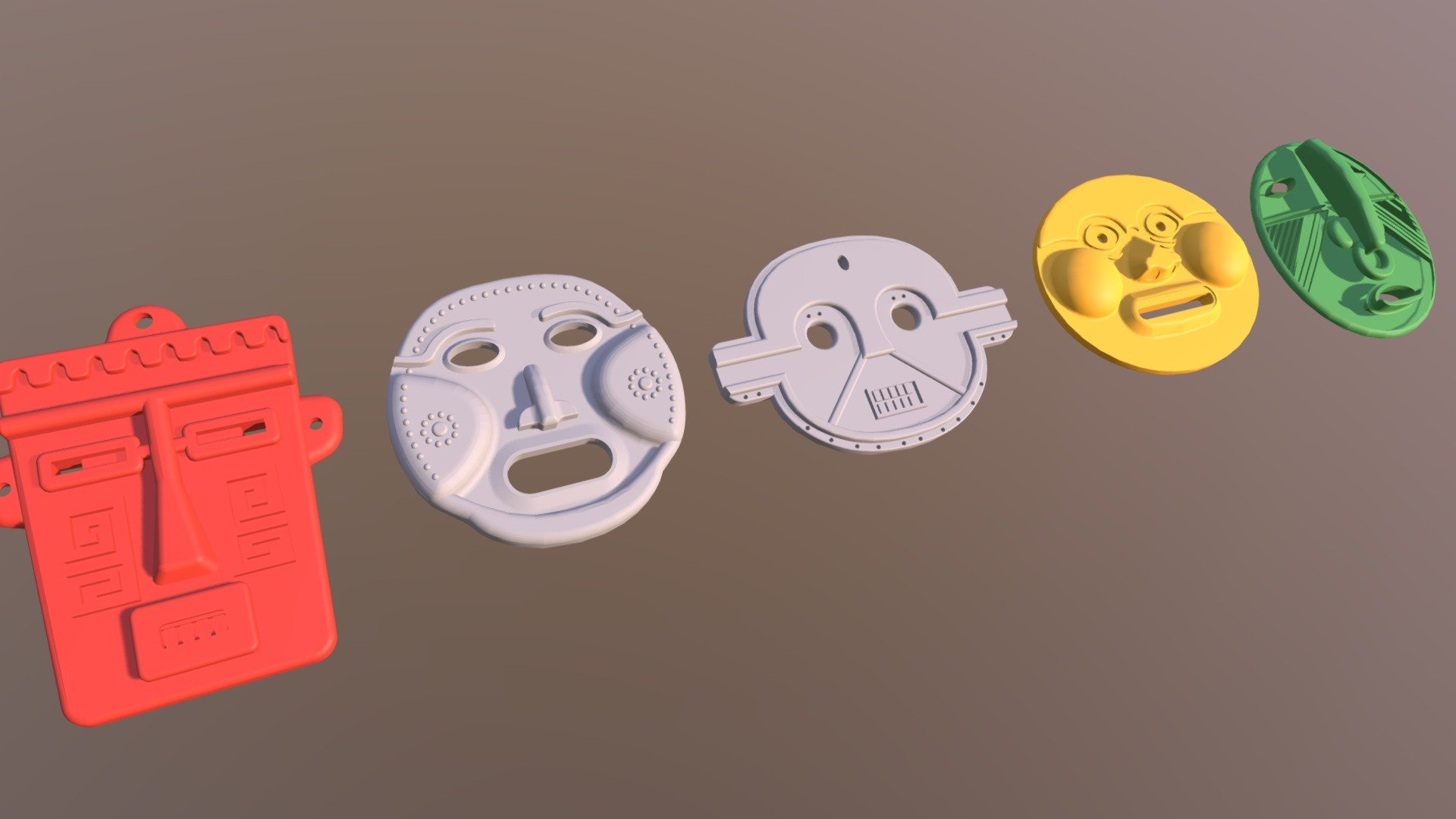 Pre-Colombian Masks - 3D Model By Undos3d [d155c47] - Sketchfab