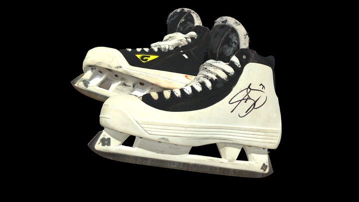 Signed Hockey Skates (Sean Burke) 3D Model