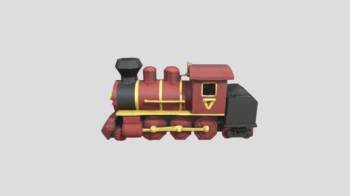 Red Locomotive 7 3D Model