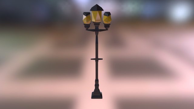 Low Poly Lamp Post 3D Model