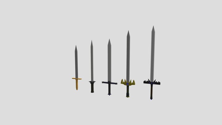 Western Swords Low Poly Collection 1 3D Model