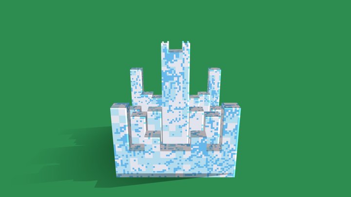 Graffiti Blue Castle 3D Model