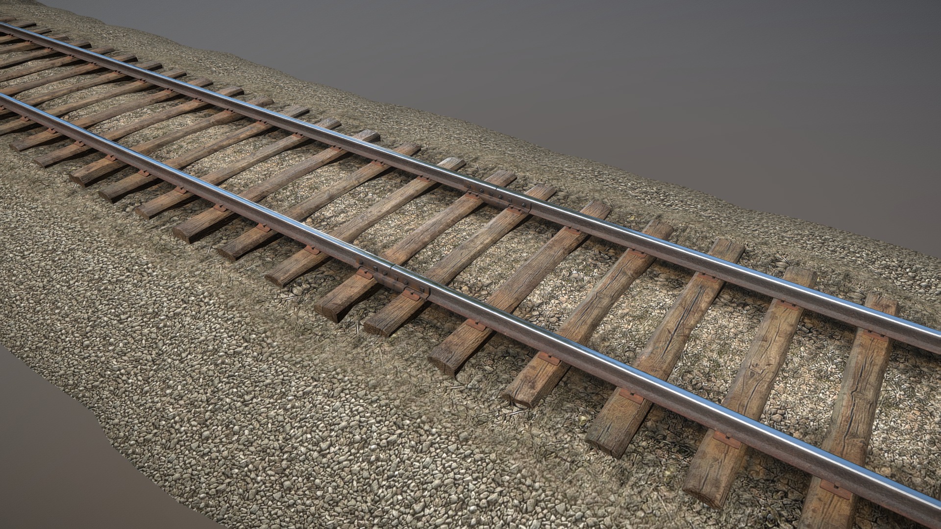 3D model Old Railway - This is a 3D model of the Old Railway. The 3D model is about a rail road track.