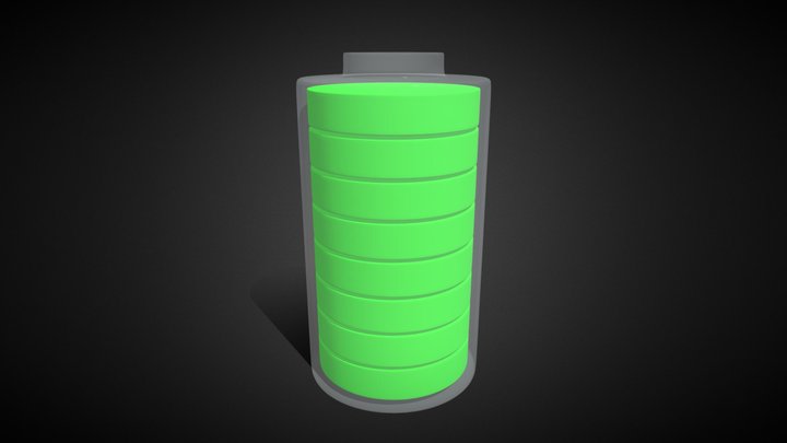 glass battery with charge divisions 3D model 3D Model