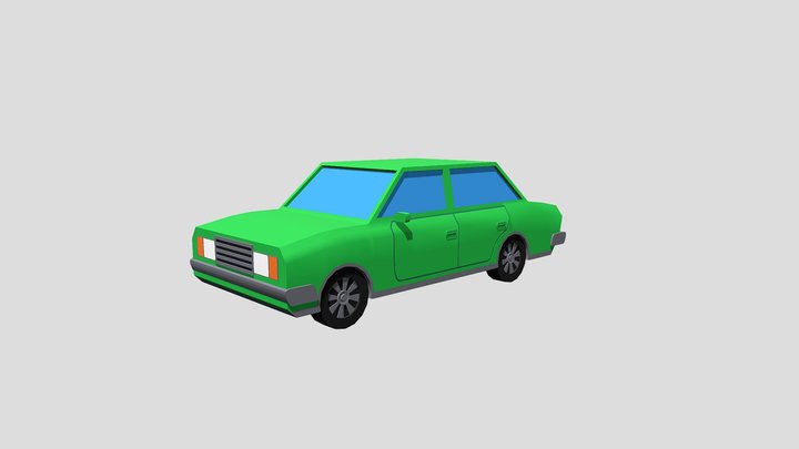 Stylised low poly Car 3D Model