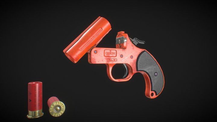 Flare Gun 3D Model