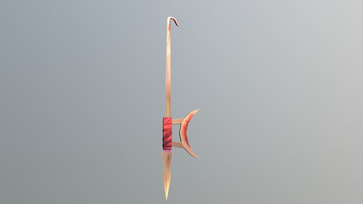 Hooks Sword Hand Painted 3D Model