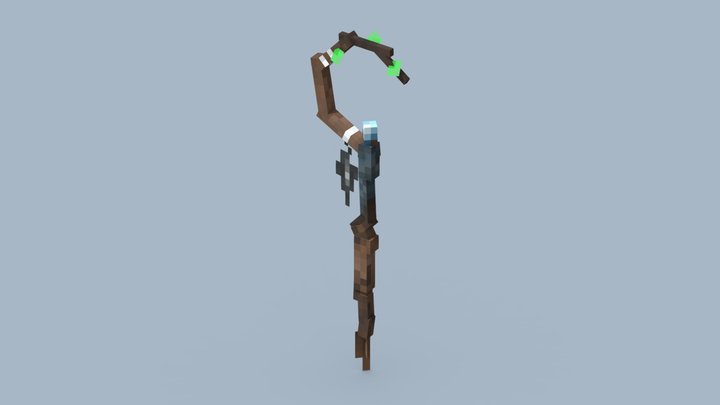 Blue staff 3D Model