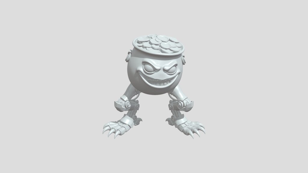 Pot - shaped character with coins