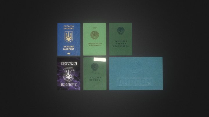 Ukrainian document. Украинские документы PS1/PSX 3D Model