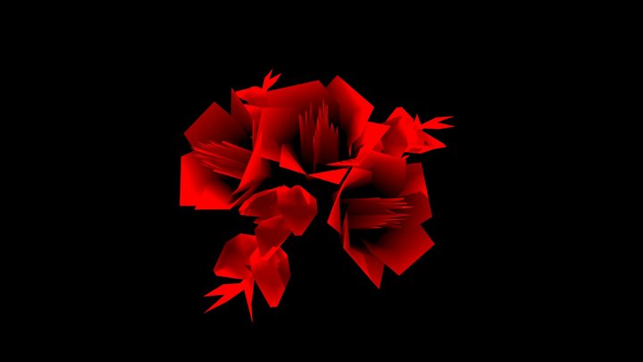 Flower With Foliage 002 (vert painted) 3D Model
