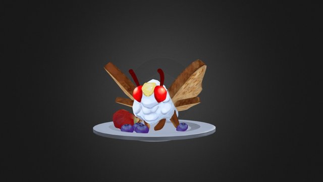 French Toast Moth 3D Model