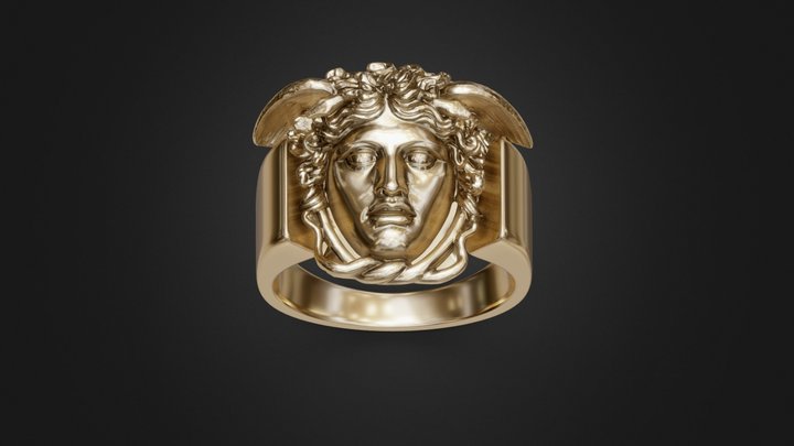 Medusa Greek Mythology Ring 3D Model