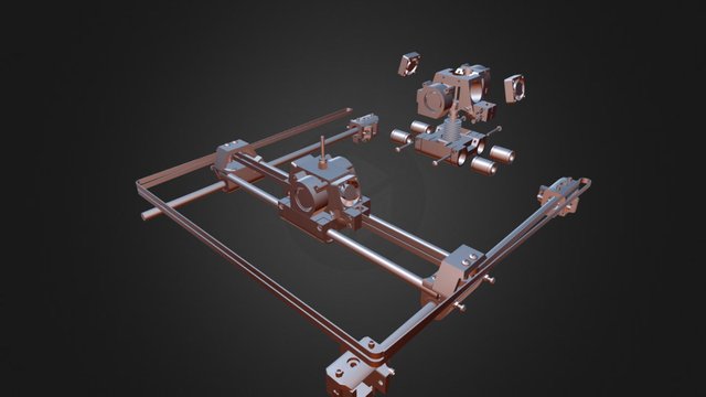 XY Stage H X Carriage 10mm And EXPLODE Dview 3D Model