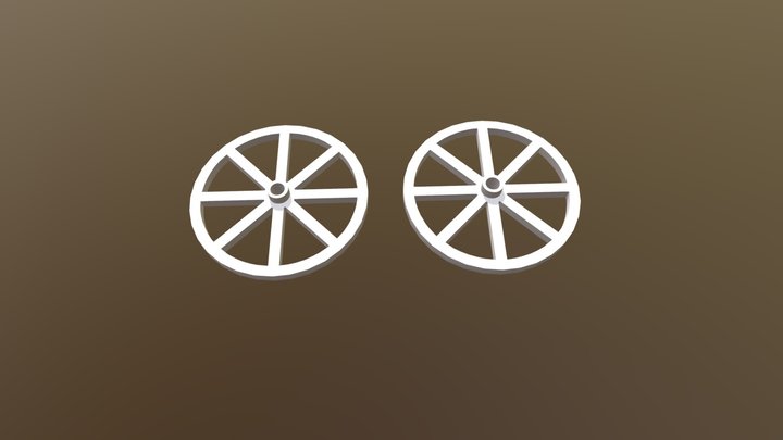 2x Wagon Wheel 3D Model
