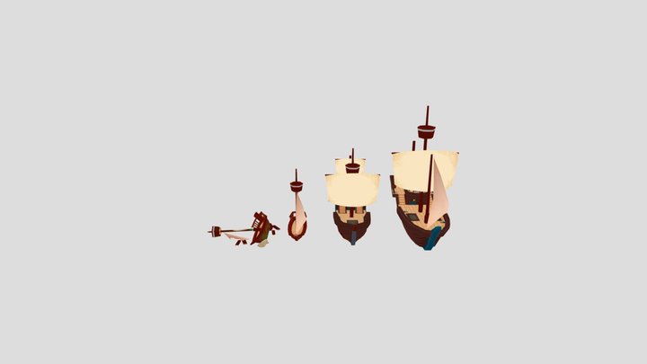 Pirate Ships 3D Model