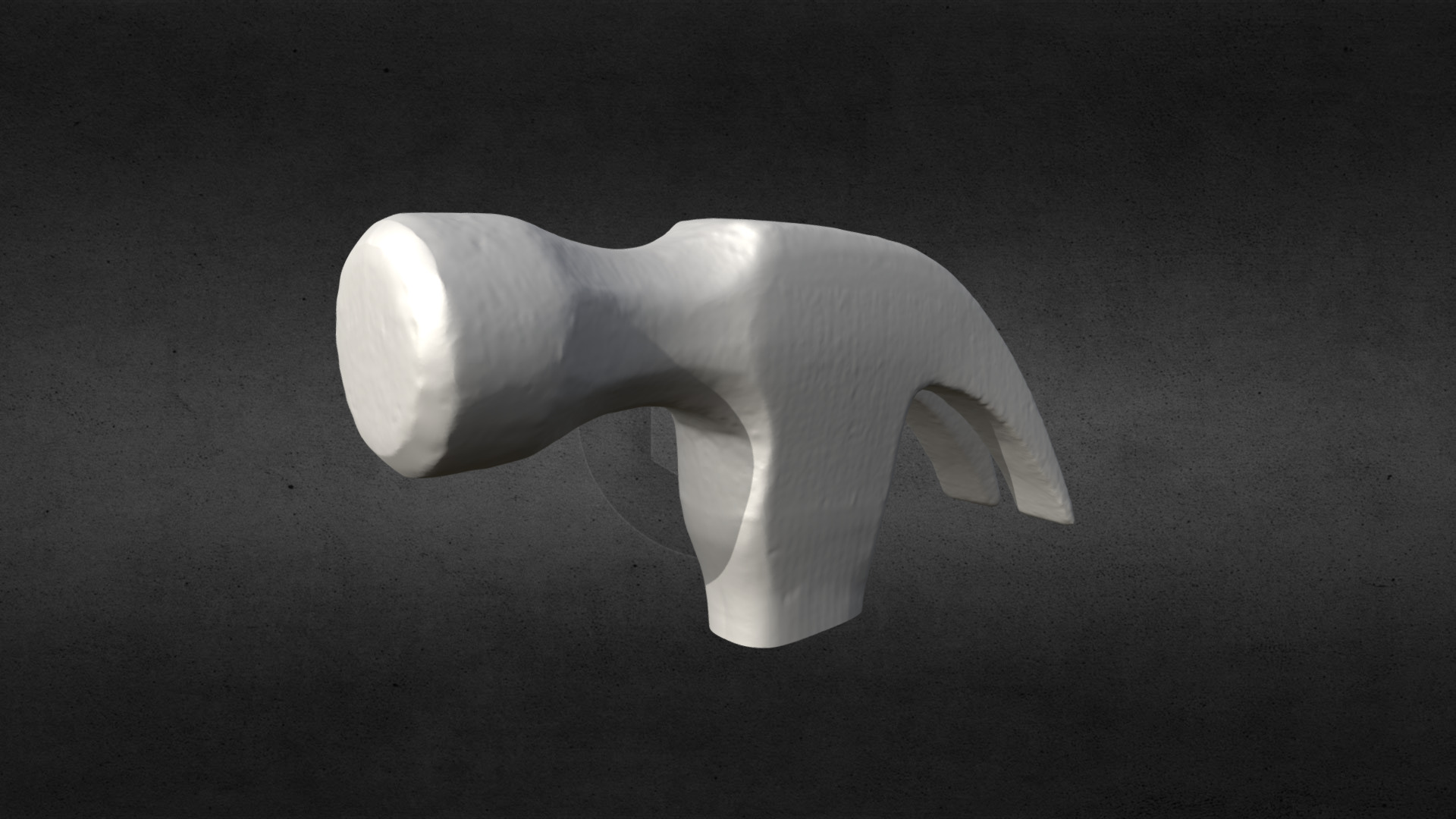 3D model 3D Scanned Hammer Head (3D Printable) - This is a 3D model of the 3D Scanned Hammer Head (3D Printable). The 3D model is about a white garlic on a black surface.