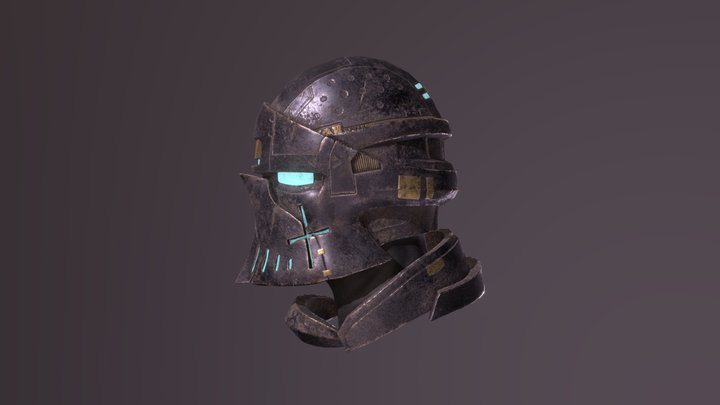 Medieval-Style Juggernaut Space Helmet Mk. VII 3D Model