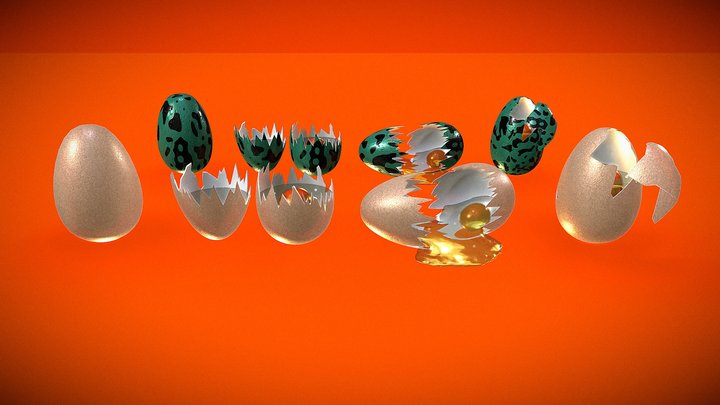 Eggs Collection 3D Model