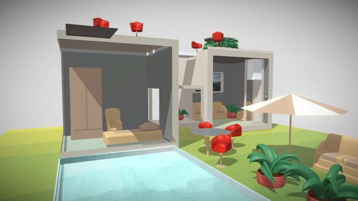 Cozy designer house 3D Model