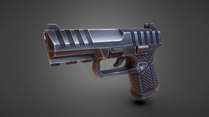 Stylized FN509 pistol 3D Model