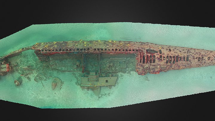 USS H1 Sea Wolf Submarine 3D Model