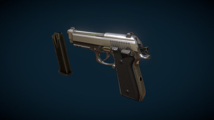 PT92 Brazilian Pistol 3D Model