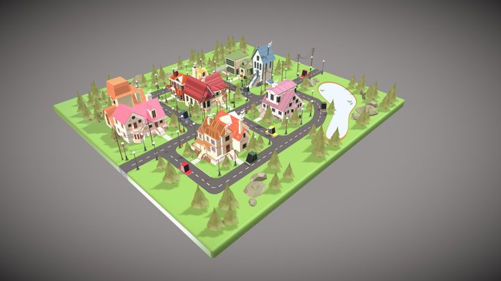 Cartoon City 2 3D Model