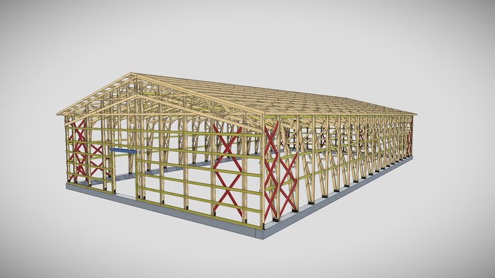 Конный манеж 42х22х9,5 метров 3D Model