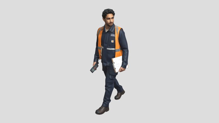 Construction Worker In Reflective Safety Gear – Free 3D Model STL