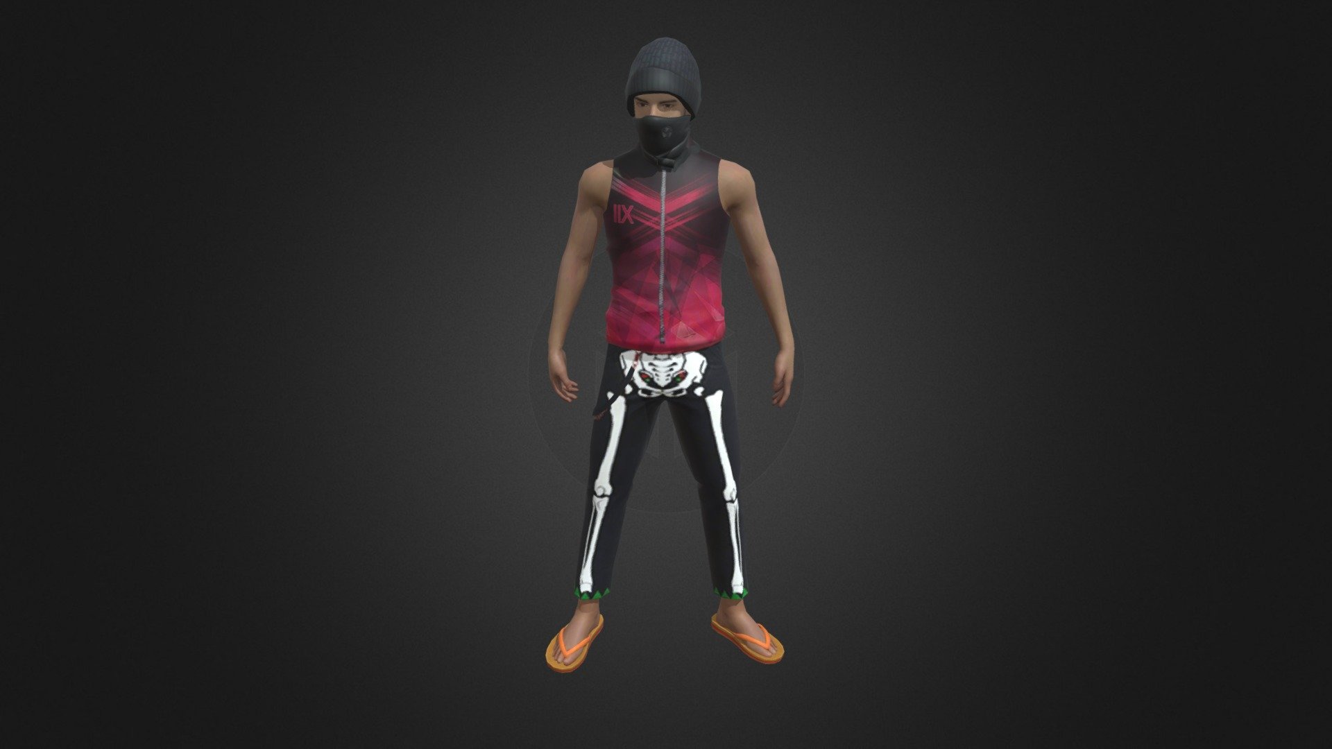 freefire black cap 3d model by pacegamingff