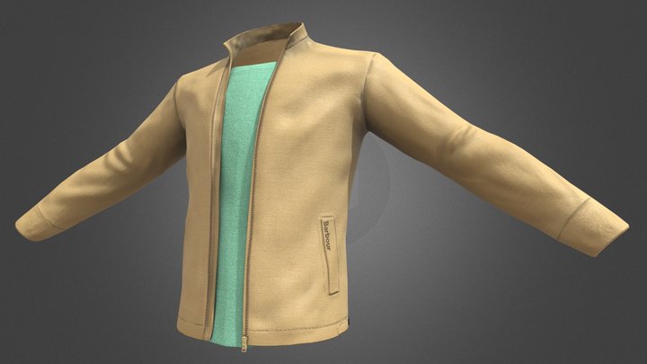 Barbour Waxed Cotton Jacket 3D Model