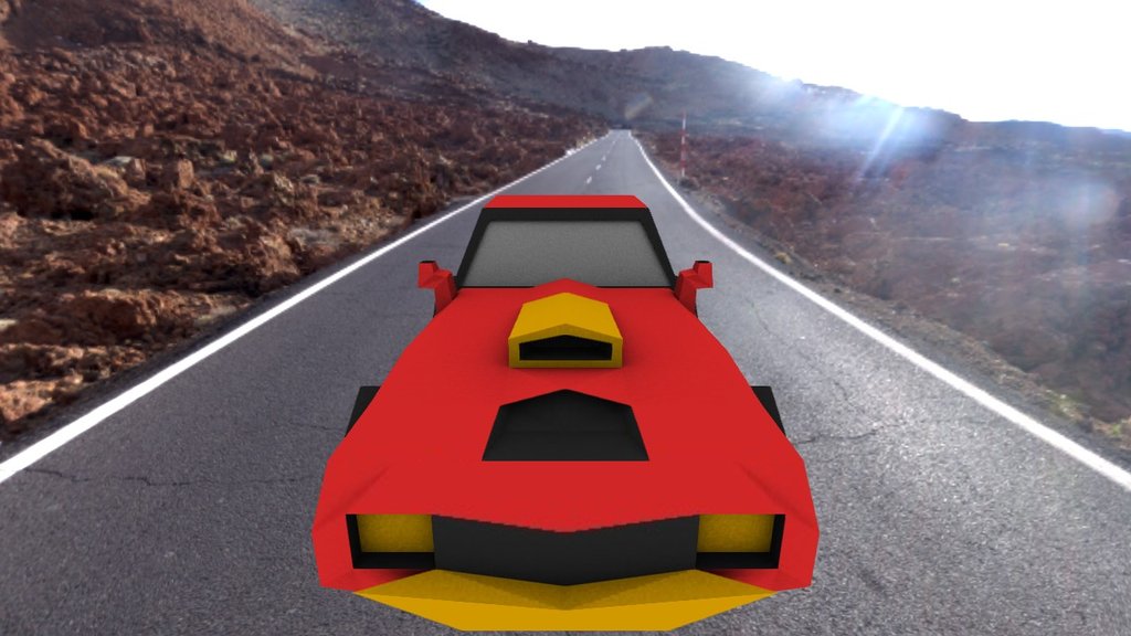 Low poly cartoon car