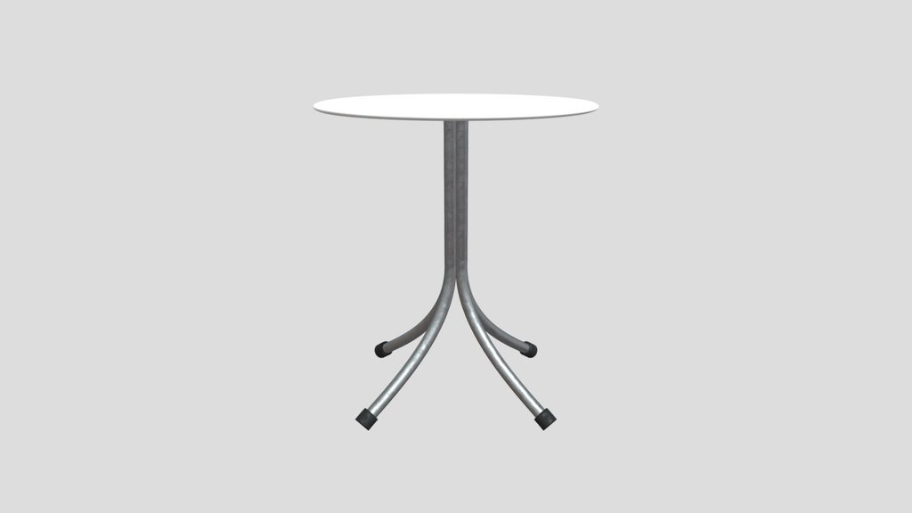 Simple White Wooden And Metal Table