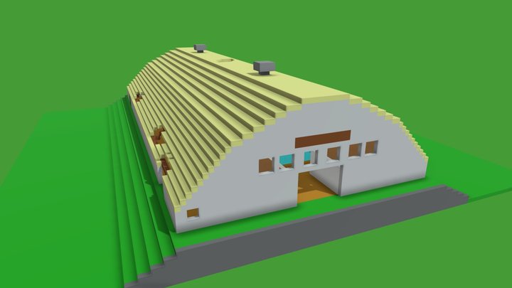 1940' nobel swimming pool (voxel) 3D Model